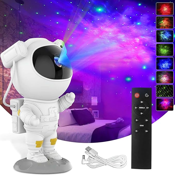 Proyector Astronauta con Luz Nocturna de Galaxia